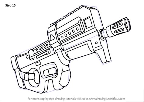 coloring pages fortnite guns ray gun drawing