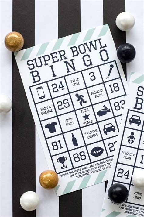 Diy Football Bingo Cards Super Bowl Bingo