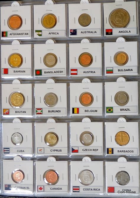 coin house  coins  folders  capacity album  arranged