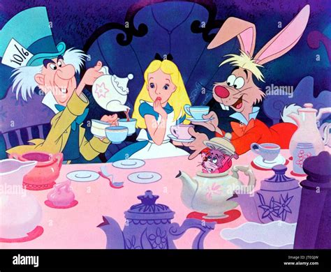 mad hatter alice march hare alice  wonderland  stock photo