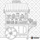 Coloring Pages Candy Cart Adults Unicorn Choose Board sketch template
