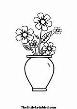 Drawing Line Vase Flower Drawings Flowers Applique Quilt Patterns Paintingvalley sketch template