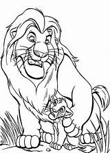 Mufasa Lion King Simba Coloring Teach sketch template