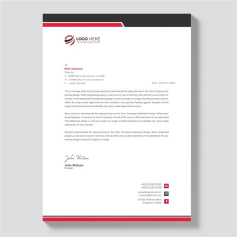 business headed letter template