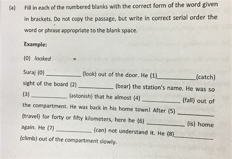 fill     numbered blanks   correct form   word   brackets