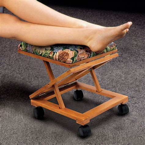 footrest elevated foot stool adjustable foot rest rolling wheels