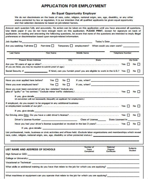 14 Employment Application Forms Pdf Free Hot Nude Porn Pic Gallery
