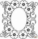 Coloring Pages Flower Printable Mirror sketch template
