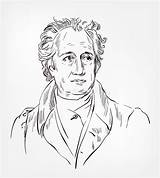 Goethe Johann Enstaka Vetor Illustrationer Vektorer sketch template