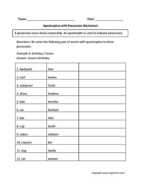printable apostrophe worksheets
