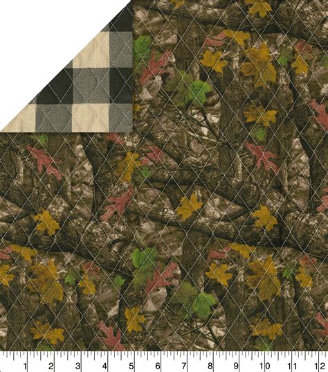 double faced quilt fabric camouflage  cream plaid joann