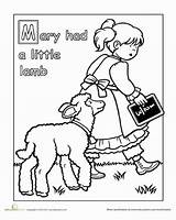 Lamb Mary Had Little Coloring Nursery Rhymes Preschool Pages Worksheet Rhyme Worksheets Crafts Board Kids Sheep Choose Week Activities School sketch template