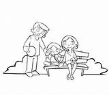 Dibujo Parkbank Banco Familias Malvorlage Parques Sentado Ausdrucken Malen Famile Kind sketch template