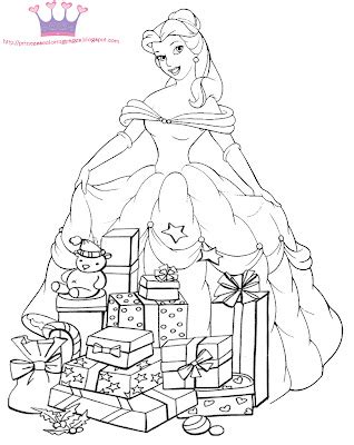 christmas princess coloring page