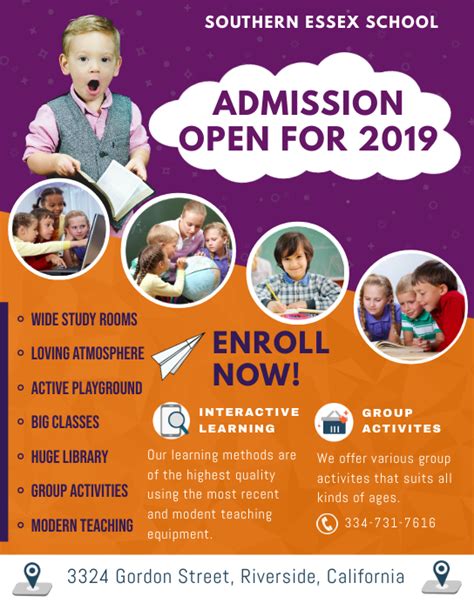 modern school admission poster template postermywall