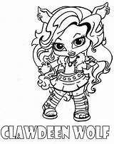 Coloring Monster Pages High Clawdeen Wolf Baby Girl Drawing Print Claw Chibi Marks Vector Octopus Getcolorings Getdrawings Colorings Col Henry sketch template