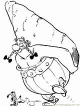 Obelix Coloring Asterix Menhir Carry Drawings Cartoons Pages Drawing Called sketch template