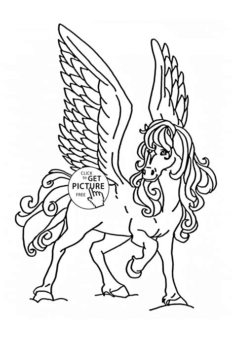 flying horse coloring page  kids animal coloring pages printables