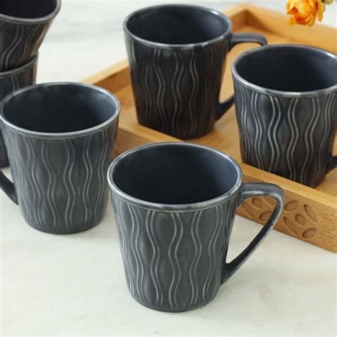 grey ceramic mugs set   giftsend home  living gifts