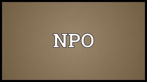 npo meaning youtube