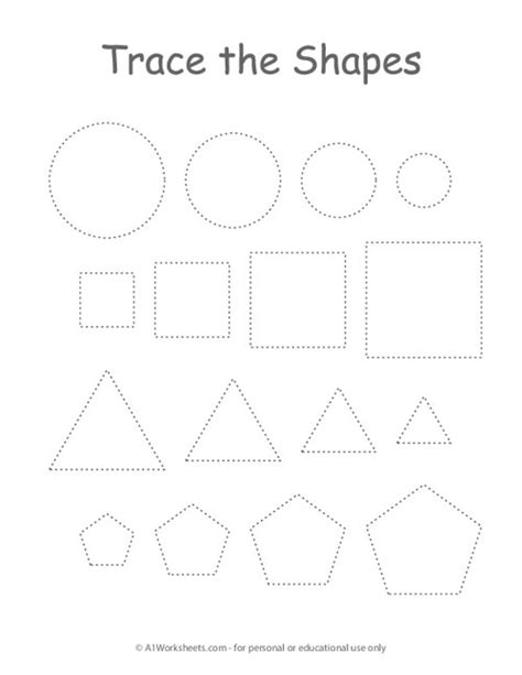 printable tracing shapes worksheets  printable templates