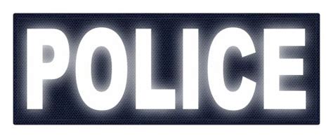 police id  patches  reflective white lettering
