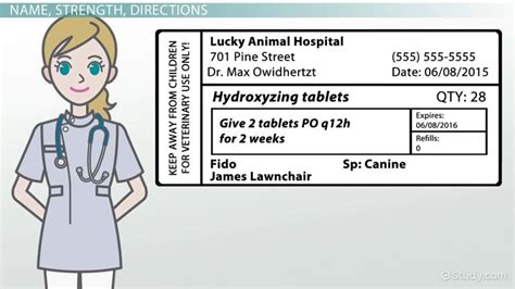 label prescription medication  veterinary patients lesson