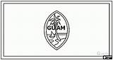 Guam Bandera Pegar Recortar Pintar sketch template