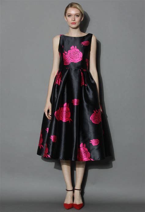 your grace black prom dress with pink roses new arrivals retro indie and unique fashion