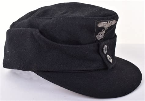 waffen ss m 43 panzer troops field cap fine example of the black cloth