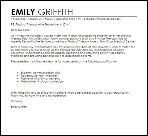 physical therapy cover letter cover letter template cover letter