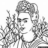 Frida Kahlo Coloring Portrait Self Pages Thorn Necklace Da Thecolor Drawing Colouring Colorare Famous Google Disegni Outline Di Search Arte sketch template