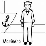 Marinero Dibujo Marineros Profesiones Marino Pinto Desenhos Marinheiro Menudospeques Colorir Recursos Seafarer Laminas sketch template