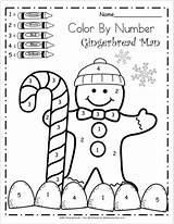Number Color Kindergarten Worksheets Winter Math Gingerbread Preschool Activities Christmas Printable Madebyteachers Theme Worksheet Printables Scuola Materna Di Man Colors sketch template