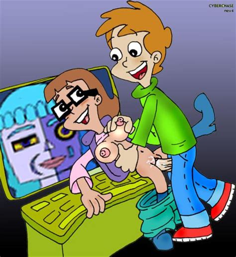 rule 34 boots breast grab brown hair cyberchase glasses