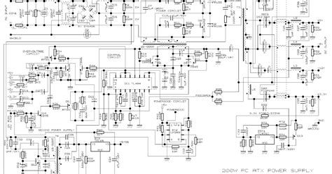 simple  atx pc power supply wiring diagram schematic collection schematic
