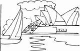 Sydney Coloring Opera House Pages Ocean Printable Near Buildings Color Drawings Categories sketch template