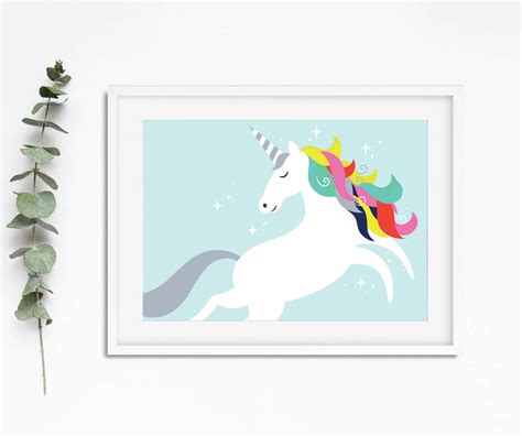 unicorn print  rainbow tail  rocks design notonthehighstreetcom