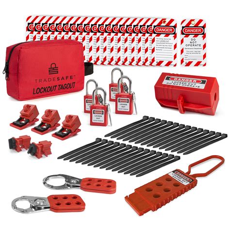 buy tradesafeelectrical lockout tagout kit hasps clamp