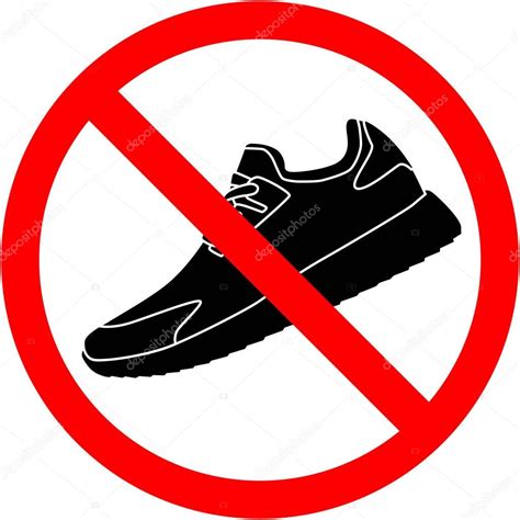 prohibido entrar  zapatos ninguna senal de prohibicion de zapatos vector de stock