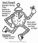 Daylight Savings Time Spring Coloring Reminder Forward Ahead Saving Kids Pages Activities Puzzles Light Word Search Printables Back Fall Printables4kids sketch template