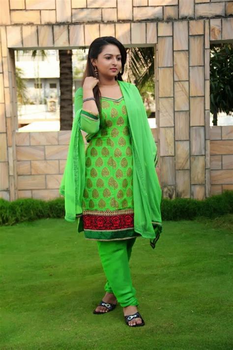 divya prabha photo gallery in green salwar kameez hot
