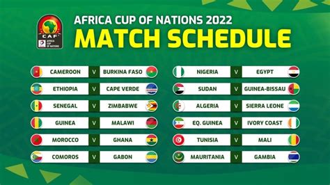 afcon   schedule  matches