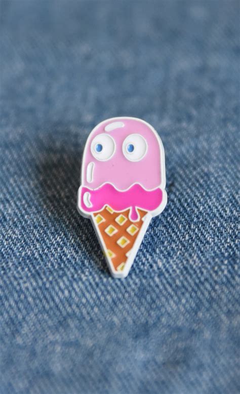 pinky ice cream enamel pin insert coin clothing