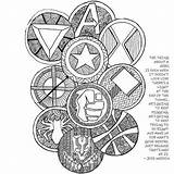 Marvel Avengers Mandala Choose Board Thing Hero Even When Drawings sketch template