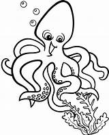 Coloring Octopus Print Pages sketch template
