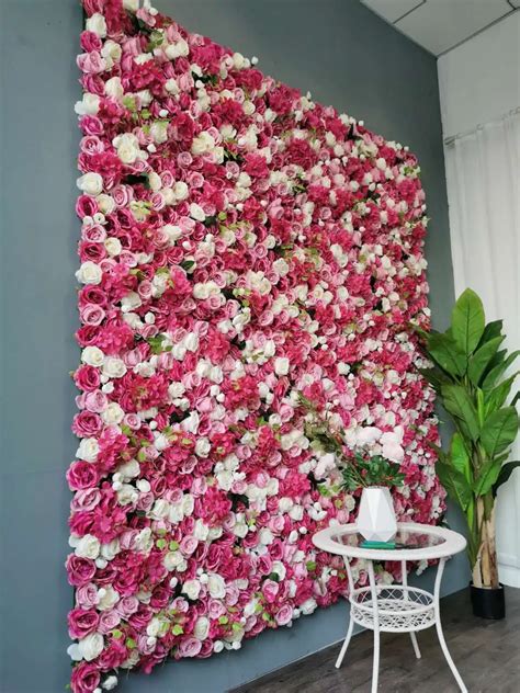 large  decor indoor decorative wholesale wedding silk roll  rose hydrangea flower wall