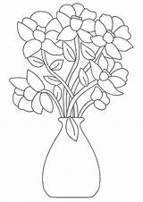 Coloring Flowers Flower Pages Bouquet Printable Beautiful sketch template