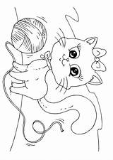 Wool Cat Coloring sketch template