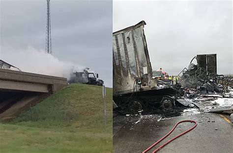 semi truck explosion fire     wichita county video